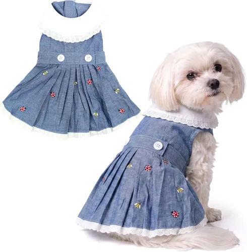 Miniatura 88 de Parisian Pet Chambray - Vestido para perro - Ligero sin mangas para perro, niña, talla XS Chambray en general