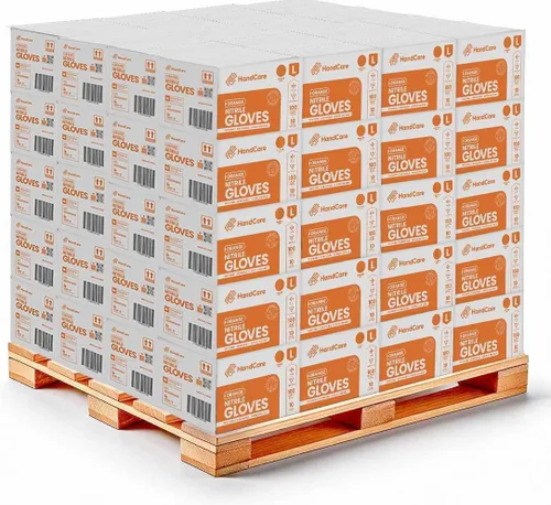 Miniatura 3 de HandCare - Guantes desechables de nitrilo naranja de 8 mil, sin látex, agarre texturizado de diamante para uso mecánico, trabajo y limpieza
