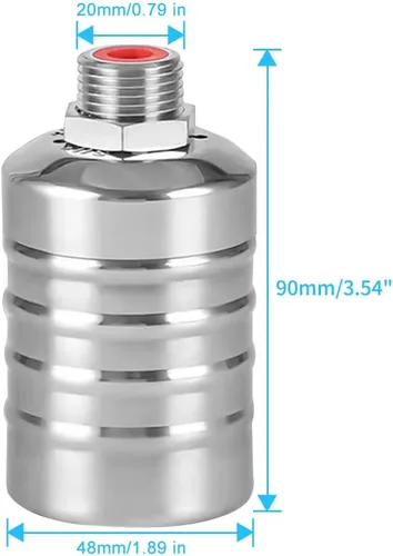 Miniatura 2 de Paquete de 2 válvulas de flotador de agua, válvula de flotador de acero inoxidable de 1/2 a 3/4 pulgadas totalmente automática de control de nivel