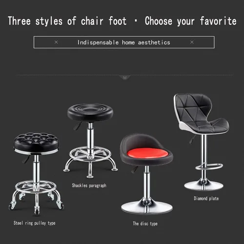 Miniatura 5 de Taburete de bar ajustable giratorio, chasis de acero grande, respaldo moderno para el hogar, taburete redondo de pierna alta, carga de 220.5 lbs