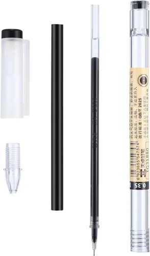 Miniatura 4 de Chinco 12 bolígrafos de tinta de gel negra de 0.014 in, papelería japonesa, bolígrafo chino extrafino para oficina, escuela, suministros