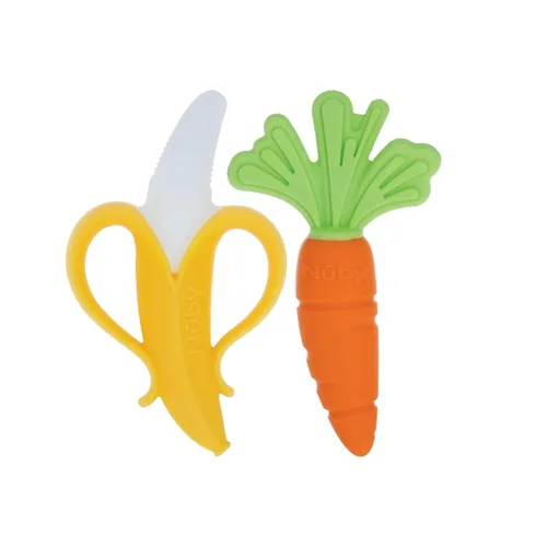 Miniatura 9 de Nuby Tubo Hueco de Plátano Juguete de Dentición de Silicona - Juguete de Alivio para la Dentición del Bebé que Masajea las Encías para 3+ Meses