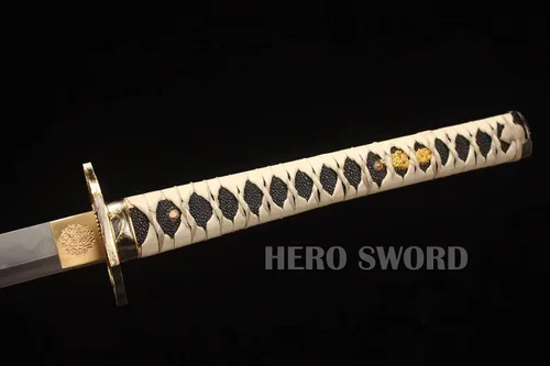 Miniatura 5 de Samurai Katana Espada japonesa hecha a mano, práctica, acero al carbono 1095, templada, espiga completa, muy afilada, cuchillo listo para combate