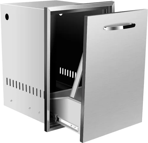Miniatura 10 de Cajón de basura doble integrado de 16 pulgadas de ancho x 22.3 pulgadas de alto x 18 pulgadas de profundidad, bandeja extraíble para cocina al aire