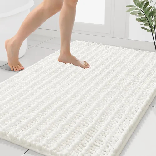 Miniatura 234 de Smiry Alfombras de Baño 24x16 pulgadas, Alfombras de Baño de Chenilla Extra Suaves y Absorbentes, Respaldo de Goma Antideslizante, Lavable a Máquina