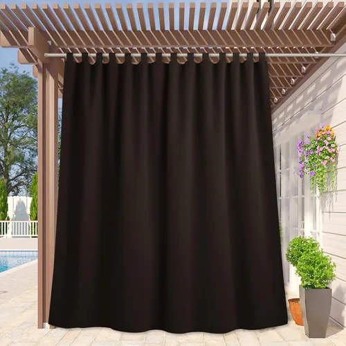 Miniatura 40 de RYB HOME - Cortinas opacas para interior y exterior, cortinas para patio o terraza, cortinas exteriores con pestaña Crema Beige