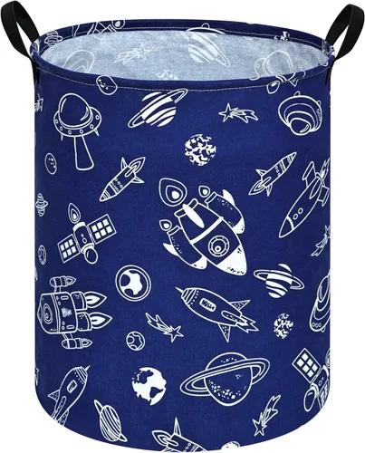 Miniatura 19 de Cesta de almacenamiento para ropa sucia para niños, cesta organizadora de lavandería, caja de ropa, cesta de regalo con asas (unicornio)