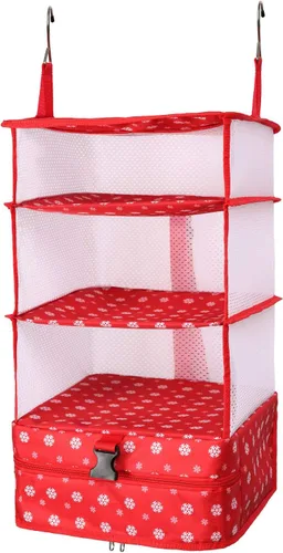 Miniatura 59 de TABITORA - Estantería portátil y plegable de gran capacidad con ganchos para colgar, ideal como almacenamiento para viajes