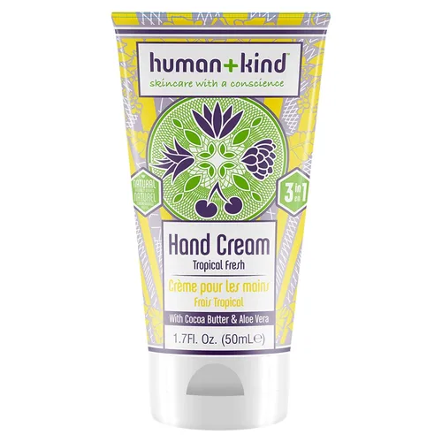 Human+Kind Crema hidratante de manos Tropical Fresh - Crema hidratante con aceite de aguacate y manteca de karité - Hidratante intenso y de rápida