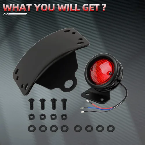 Miniatura 7 de Amazicha Luz de freno trasera LED para motocicleta de 3/4 pulgadas con soporte, IP67 impermeable para placa de matrícula de montaje lateral