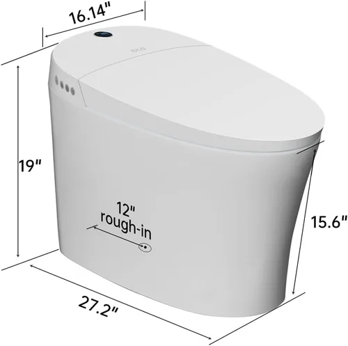 Miniatura 7 de EPLO Inodoro Inteligente, Inodoro Bidé Asistido por Bomba, Descarga de Emergencia, Asiento Calefactado, Doble Descarga Automática, Agua Tibia