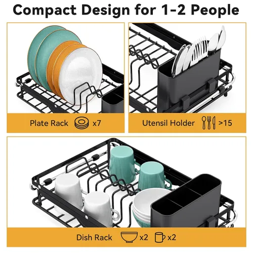 Miniatura 4 de Escurridor de platos sobre el fregadero, escurridores de platos en el fregadero, escurridor de platos expandible sobre el mostrador del fregadero