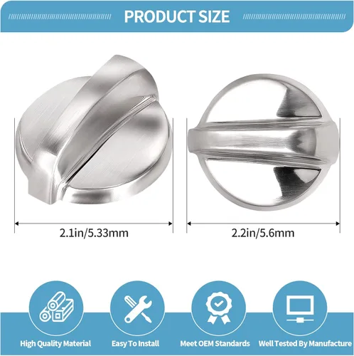 Miniatura 5 de Paquete de 5 perillas WB03T10284 para hornos GE, 191D5100, perillas de estufa compatibles con la gama GE, estufa, horno, reemplaza 1373043 AP4346312