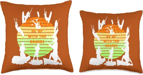 Miniatura 3 de Kitesurf Gifts and Surf Lover Tees by taiche Kitesurfers Be Up with The Boards Retro Style 10 Throw Pillow, 18x18, Multicolor