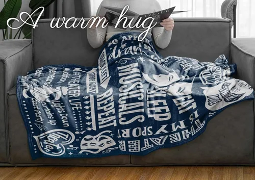 Miniatura 6 de Huglanket Manta de Regalo de Teatro Throw - Regalo para Amantes del Teatro de Broadway Niñas Niños Mujeres - Comer Dormir Musicales Repetir - 40" x