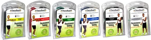 Miniatura 2 de THERABAND Resistance Tubes, Professional Latex Elastic Tubing with Soft Handles, Full Body Exercise, Physical Therapy, Lower Pilates, At-Home