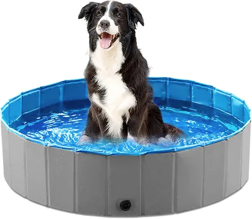 Miniatura 16 de Jasonwell Piscina plegable para perros y mascotas, piscina plegable para mascotas, bañera para niños, piscina para cachorros, perros pequeños, Mdf