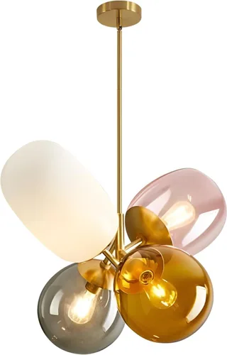 Miniatura 14 de KCO Iluminación Moderna de Vidrio Gris Ahumado Lámpara Colgante Isla de Cocina Globo Grande Estilo Granja Iluminación Colgante Ajustable Vidrio