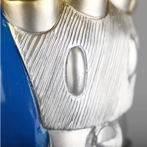 Miniatura 6 de Shqncoh Guante largo de PVC para hombre para cosplay mano derecha accesorio de Halloween para adultos plateado azul BlueSilver