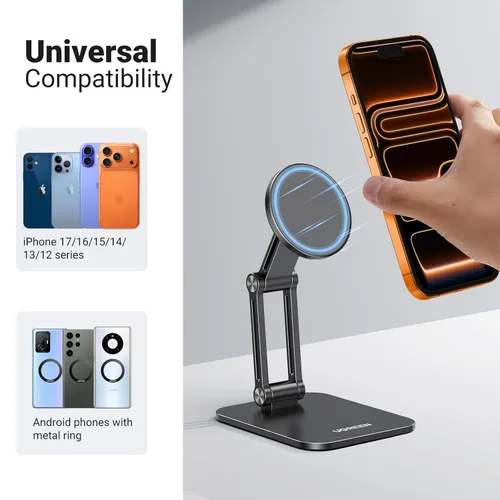 Miniatura 6 de UGREEN Soporte Magnético para Teléfono Compatible con Soporte MagSafe para Escritorio Diseño Ergonómico Ajustable, Soporte de Teléfono Celular