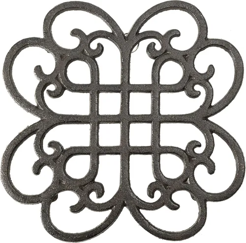 GASARÉ, Salvamanteles de hierro fundido para platos calientes, ollas y sartenes, salvamanteles de metal, diseño clásico, tapas de patas de goma,
