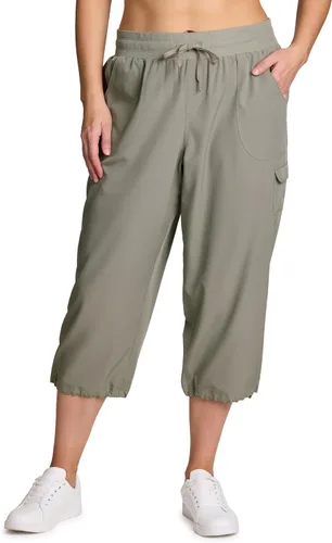 Miniatura 24 de RBX Active - Pantalón capri para mujer, talla grande, ligero, tejido, con cordón, estilo cargo