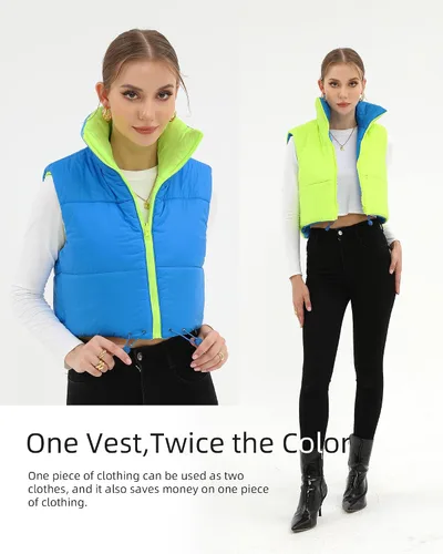 Miniatura 18 de Xeoxarel Chaleco acolchado corto con bolsillos para mujer (XS-XXL)