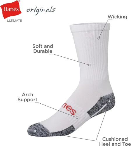 Miniatura 2 de Hanes Men's Hanes Men's Socks, Ultimate Originals Crew, Ankle and No Show Socks