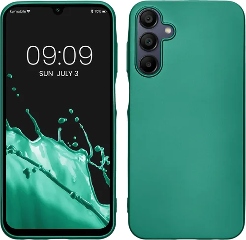 Miniatura 125 de kwmobile Funda compatible con Samsung Galaxy A23 4G / 5G - Funda de silicona TPU metálica suave y delgada - Rojo oscuro metálico