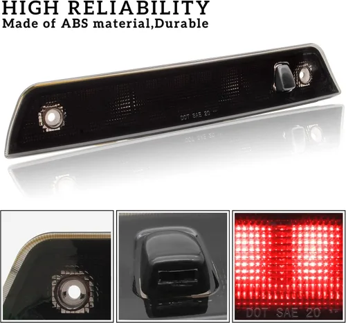 Miniatura 3 de Tercera luz de freno LED para Grand Cherokee 05-10, luz de freno central negra ahumada KEWISAUTO para accesorios Jeep Grand Cherokee 2005-2010