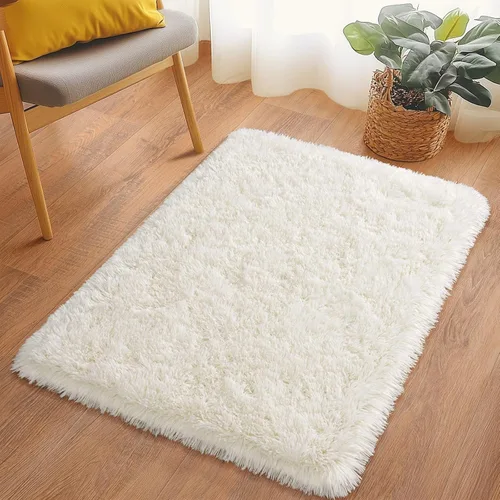 Miniatura 212 de Alfombras de área de 8x10 para sala de estar, alfombra shaggy grande ultra suave y esponjosa para dormitorio, alfombras de felpa mullida Blanco crema