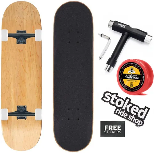 Miniatura 9 de Stoked Ride Shop Patineta completa – Madera de arce fabricada en Estados Unidos – Tabla de skate para adultos, niños, niñas y niños – Totalmente