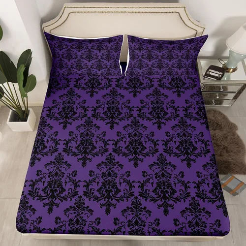 Miniatura 34 de Sábana bajera ajustable con estampado de guitarra, tamaño individual, protector de colchón con 1 funda de almohada, diseño de notas de partitura
