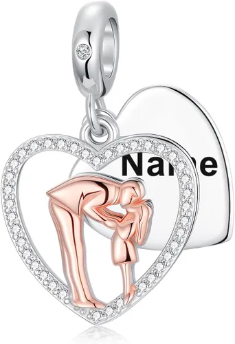 Miniatura 94 de PROESS Dije para padre, madre e hija, pulsera de plata de ley para pulseras, regalos de cumpleaños, día de San Valentín, para hija, madre, amante
