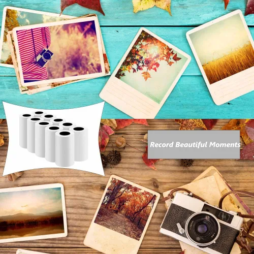 Miniatura 6 de Paquete de 20 papeles de impresión de repuesto de cámara instantánea para niños, impresora fotográfica de 2.2 x 1.2 pulgadas, rollos de papel 20