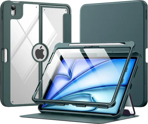 Miniatura 26 de MoKo Funda para iPad Air de 11 pulgadas 7ª/6ª generación M3/M2 2025/2024, iPad Air 5ª/4ª generación de 10.9 pulgadas 2022/2020 con soporte