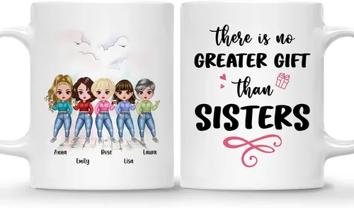 Miniatura 22 de GOSSBY Taza personalizada (2 Sisters) ¡Aparentemente somos problemas cuando estamos juntos, quién sabía! Taza personalizada para mejor amiga