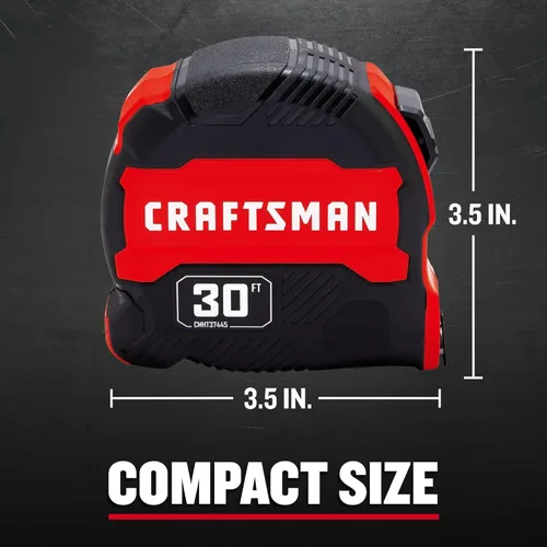 Miniatura 3 de CRAFTSMAN Cinta métrica de 30 pies con marcas de fracción, retráctil (CMHT37445S)