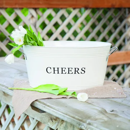 Miniatura 8 de Cubos de Bebida Twine Cheers, Cubos Galvanizados para Entretener, Cubos de Bebidas para Fiestas, Gran Cubo de Hielo y Canasta de Regalo, Cubos