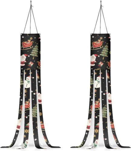 Miniatura 17 de Binienty 4th of July Winsock Patriotic Outdoor Decor Wind Socks Hanging Flag Welcome Home Decoration Party Yard Hanging Windsock, 2 Pcs Set Decor