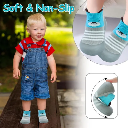 Miniatura 3 de 1 par de zapatos de bebé, calcetines de bebé, zapatos para niños y niñas, zapatos antideslizantes con suela de goma suave, zapatos para niños