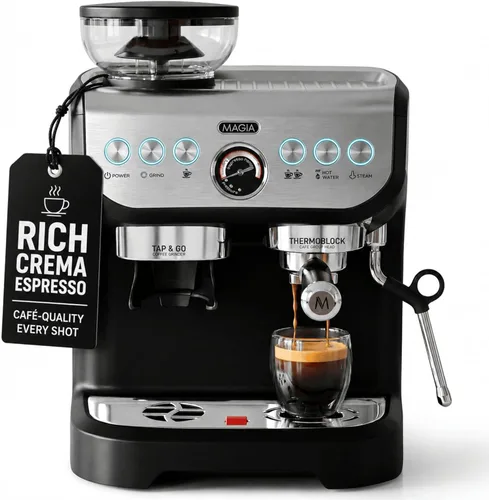 Miniatura 14 de Zulay Kitchen Magia Clasica - Máquina automática de café expreso con molinillo integrado, cafetera de panel táctil, espumador de leche con varita