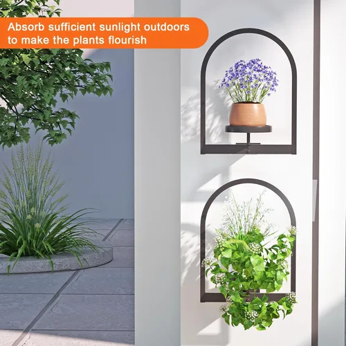 Miniatura 5 de Flenpptly Soporte para plantas de pared, maceta de pared para plantas de interior, estantes de ventana para múltiples plantas en interiores