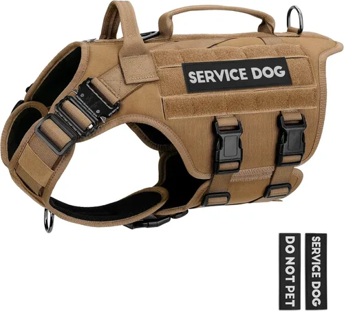 Miniatura 19 de Arnés táctico para perros - PETNANNY Chaleco para perro de servicio para perros grandes Cobertura corporal completa en arnés para perros de Rosa