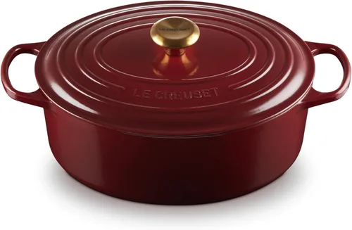 Miniatura 16 de Le Creuset Horno holandés ovalado Signature de hierro fundido esmaltado, 2.75 cuartos de galón., Blanco