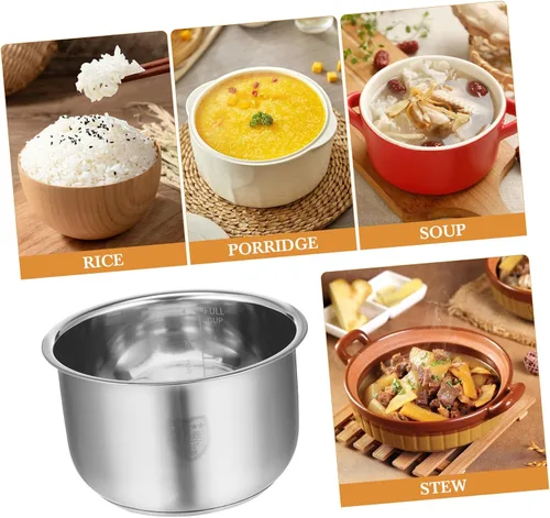 Miniatura 9 de SHERCHPRY Instants Pot - Olla de cocina interior de acero inoxidable de 2 litros, recipiente interior de repuesto para olla a presión tradicional