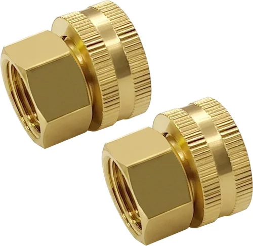 Uenede Conector de manguera de jardín hembra de latón de 1/2 "NPT a 3/4" GHT hembra, reductor giratorio roscado reductor adaptador de conversión de