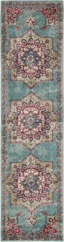 Miniatura 17 de Unique Loom Medici Collection - Alfombra tradicional de medallón floral vintage azul (2 pies 2 pulgadas x 3 pies)