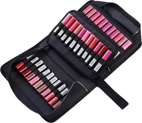 Miniatura 8 de ROWNYEON Estuche organizador de lápiz labial, soporte para lápiz labial, bolsa de maquillaje de viaje, estuche de cosméticos de gran capacidad