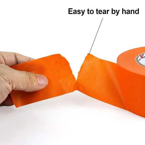 Miniatura 9 de BOMEI PACK Cinta adhesiva para pintores naranja de 2 pulgadas, cinta de enmascaramiento adhesiva naranja mediana de 2 pulgadas x 55 yardas